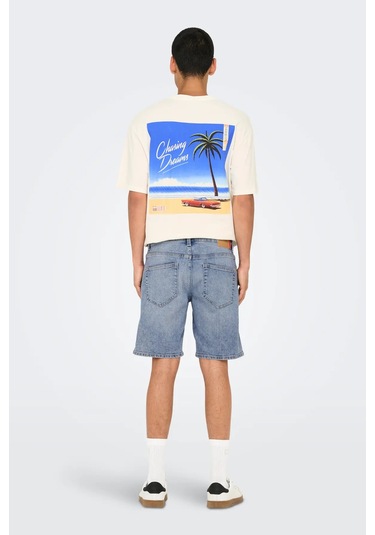 Only & Sons Erkek Onsweft Regular Fit Jean Şort 22032927 Mavi Mavi
