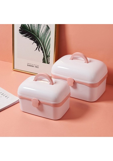 Sones Çok İşlevli Toz Geçirmez Mücevher Kozmetik Plastik Kutu Ev Taşınabilir İlaç Kutusu Kılıfı, Boyut:u 27.5x19x18cm Beyaz