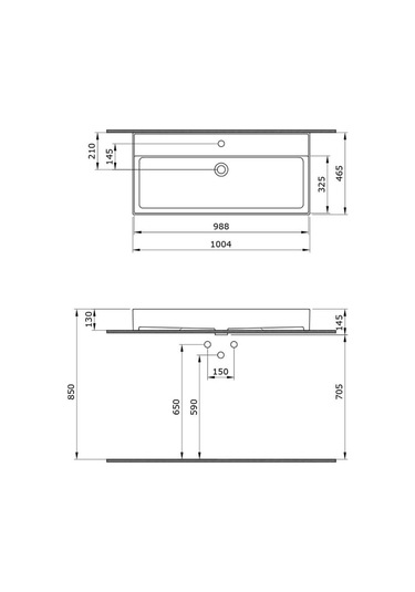 Bocchi Milano Tezgah Üstü Lavabo 100 CM Mat Siyah 1378-004-0126