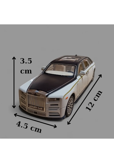 Metal Araba Çek Bırak Rolls Royce Krem Sesli Ve Işıklı Diğer