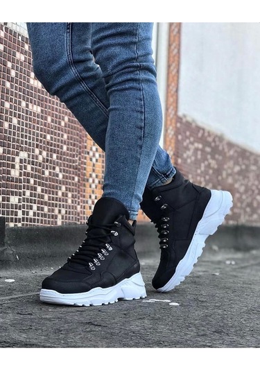 Wagoon Wg07 Siyah Renk Uzun Bağcıklı Bot Çok Renkli