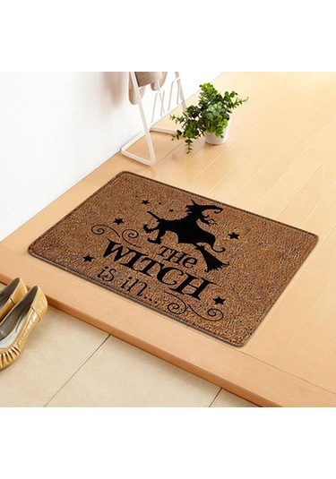 Suntek Komik Kapı Mat Giriş Kaymaz Kauçuk Arka Paspas Halı Cadı