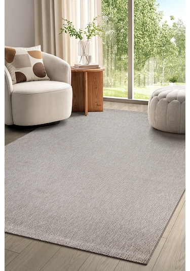 Elit Premium Sisal Jut Halı 1016 - Antrasit Hasır Dokuma Bej-krem Bej - Krem