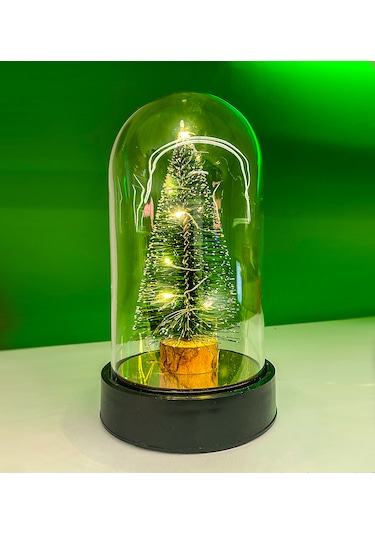 Kar Küresi Işıklı Yılbaşı Çam Ağcı Hediye Paketli