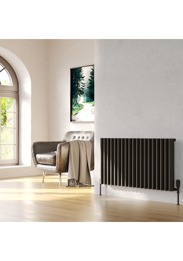 Lojimax Alüminyum Dekoratif Radyatör Albite 600x600mm 11 Dilim Dokulu Antrasit Gri 1331 W Yüksek Isıl Güç