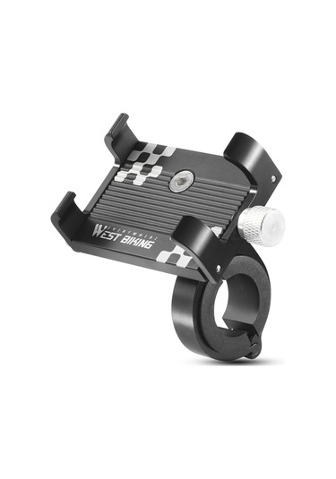 Springsun Bisiklet Telefon Tutucu - Alüminyum Gidon Braketli Akıllı Telefon Navigasyon Bisiklet Aksesuarı Siyah