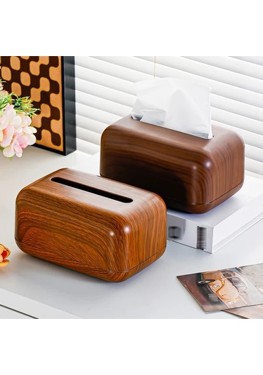 Tongdashop Koyu Ceviz Renkli, Modern Minimalist Dikdörtgen Mendillik, Masalar İçin Dekoratif Ahşap Saklama Kutusu Koyu Ceviz