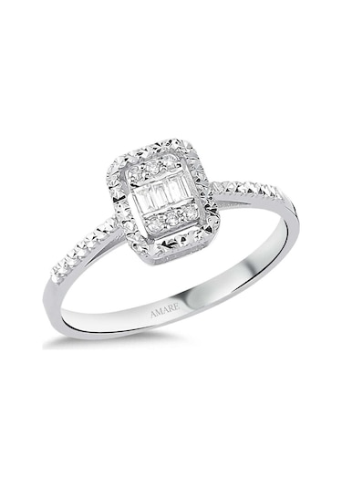 0.10 Karat Pırlanta Baget Yüzük (463866498)