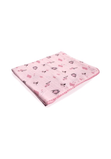 Bimini 64527 Cute Müslin Bebek Battaniyesi 90 X 110 Cm Pembe