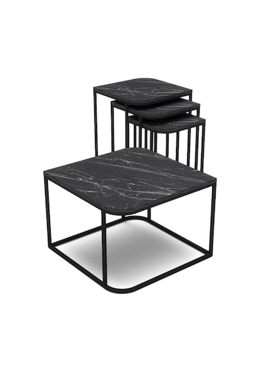 Orta Sehpa Ve Zigon Sehpa Damla Bendir Siyah