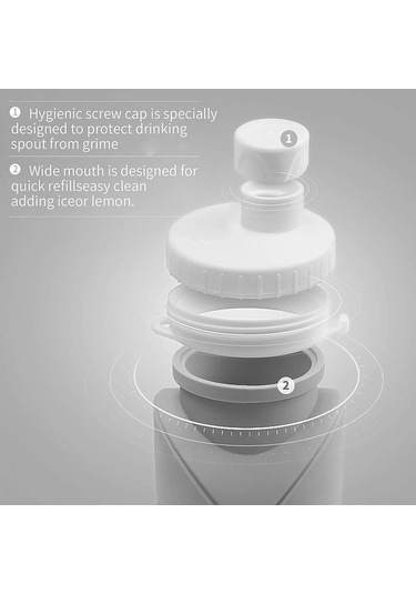 Novahub Katlanabilir Su Şişesi Kupa Ve Şişe Sızdırmaz, Yeniden Kullanılabilir, Bpa İçermeyen, Hafif Seyahat Su Şişesi Kupa, Gri Gri