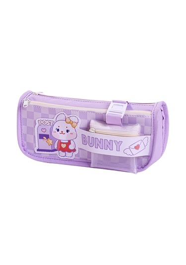 Aurora Mor Tavşan Büyük Kapasiteli Kalemçantasıöğrenci Sevimli Kır Tasiye Çantası Mor