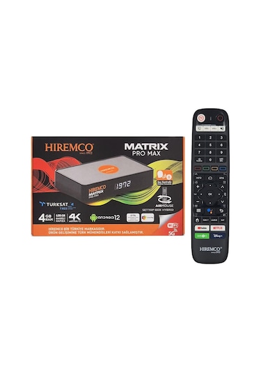 Hiremco Matrix Pro Max 4k 128gb Android 12 Uydu Alıcısı