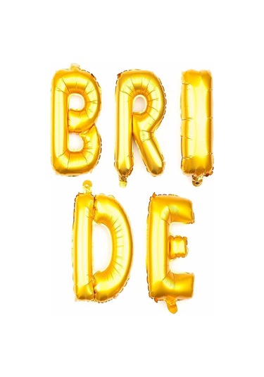 Gold Renkli Bride 100 Cm Büyük Boy Folyo Balon Bride Seti