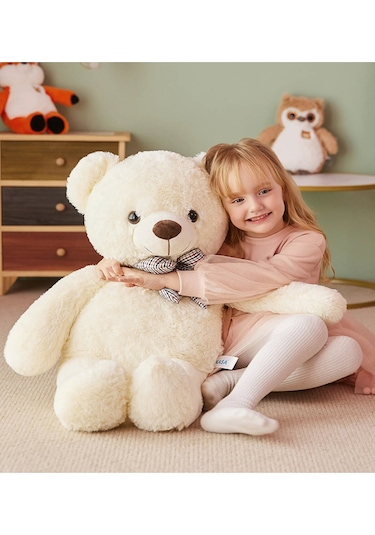 Rengarenk Papyonlu Peluş Ayıcık - 90 CM