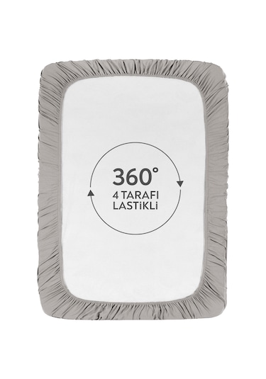 The Berb Pamuklu Havlu Çarşaf 4 Kenarı Lastikli Tek/çift Kişilik Lastikli Havlu Çarşaf Saf Vizon