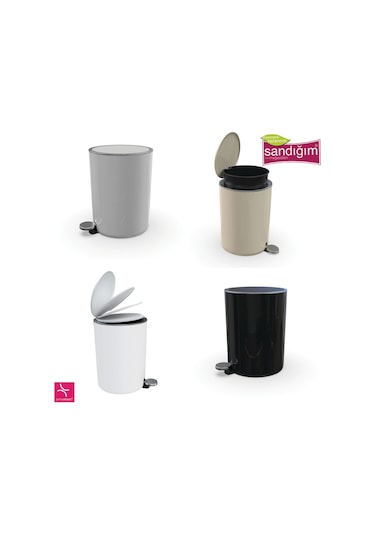 Primanova Lenox Pedallı Çöp Kovası 5 Lt Beyaz