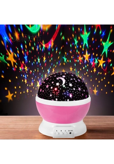 Dönen Projeksiyon Gece Lambası Star Master Ay Yıldız Duvar Led Çok Renkli