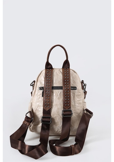 Ççs 17635 Kadın Omuz Ve Sırt Çantası Kırık Beyaz