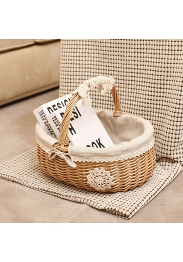 Dinosaurs Hasır Dokuma Depolama Sepeti Partiler, Düğün, Barbekü, B Için Taşınabilir Piknik Meyve Sebze Kovası Altın