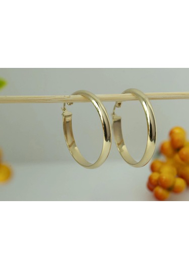 Çelikoğlu Kuyumculuk 8 Ayar Altın Halka Küpe 1,70 Gr Açık Sarı Altın