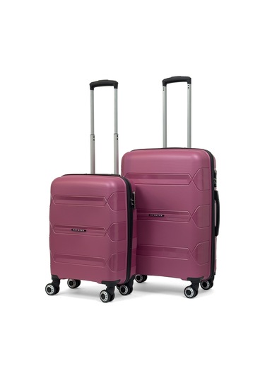 Lucas Polipropilen Kırılmaz Valiz, Kabin Boy&orta Boy Gül Kurusu