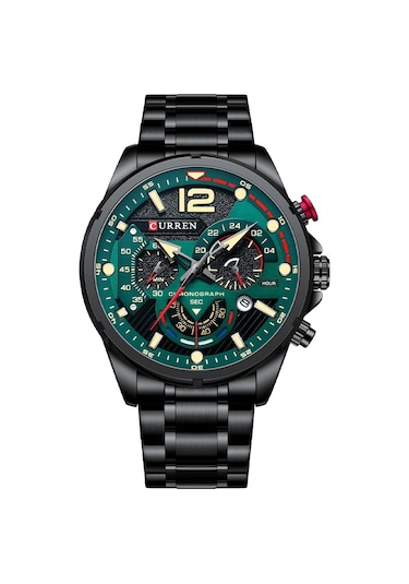 Curren 8395 Çelik Kayışlı Quartz Kol Saati Siyah - Yeşil