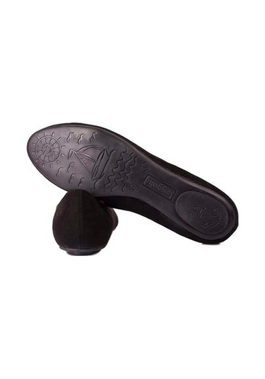 Fitbas 112008 008 Kadın Siyah Süet Büyük & Küçük Numara Babet Siyah