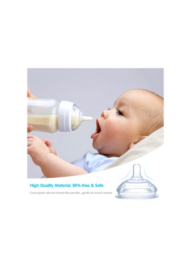 Neevoyu Comotomo Biberon Uyumlu Yemek Dereceli Silikon Emzik - Çift Havuzlu Gaz Önleyici, Toz Koruyucu Kutulu Suyumlu Olmayan