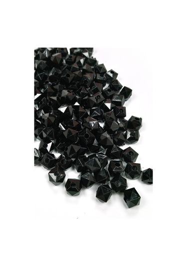 Küp Boncuk İçten Boncuklu Bileklik Çanta Boncuğu 10 Mm 50 Gr Siyah - Bnc457