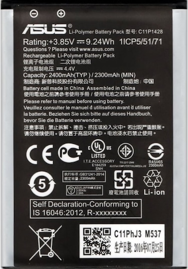 Asus Zenfone 2 Lazer 5.0 İnç Ze500Kl C11P1428 Batarya Pil 2400