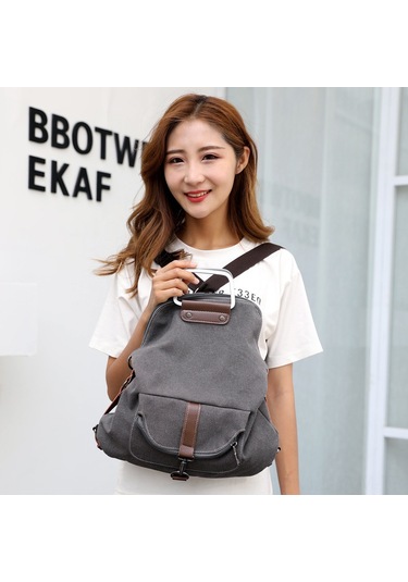 Geeksen Kadınlar İçin Çok Fonksiyonlu Vintage Sırt Çantası - Şık Ve Dayanıklı Siyah Kanvas Çanta Çok Renkli