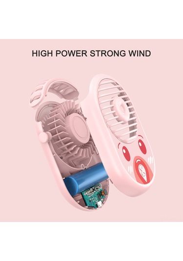 Xiyyadms Boyun Bağlı Mini Fan M01 Beyaz - 1500mah Pil, 8 Saat Süre, Usb Şarj, Hafif Abs Malzeme Siyah