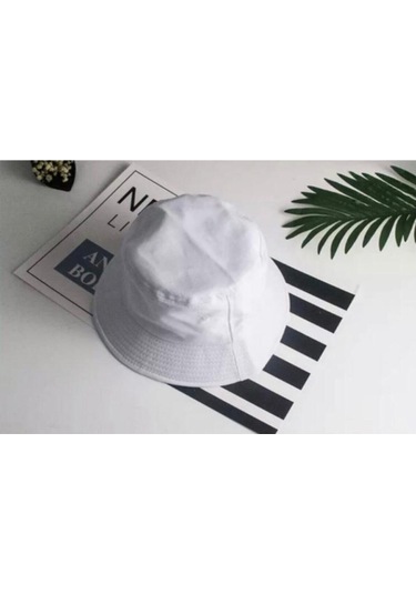 Nacar Store Kadın Beyaz Bucket Şapka Uv Korumalı