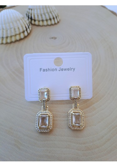 Dali Shop Baget Taş Küpe Gold