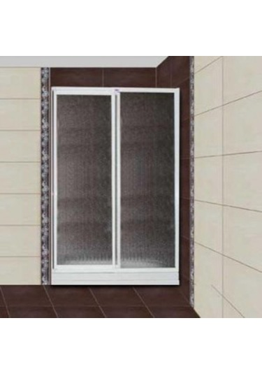 Blackline Ön Cephe 1 Sabit 1 Kayar Beyaz Mika Duşakabin 120 x 129 CM