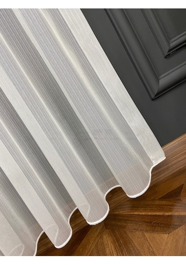 Evdepo Home Simli Tül Perde Krem