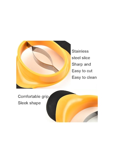 Sones 2 Adet Meyve Kesme Aleti Paslanmaz Çelik Mango Ayırıcı Sarı
