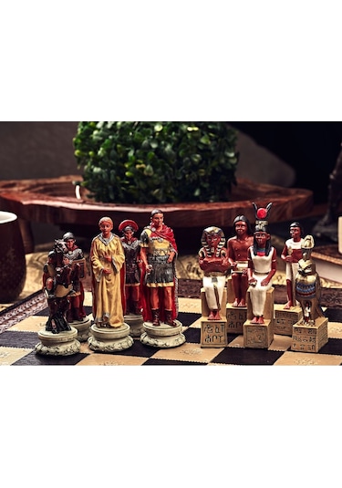 Roma - Mısır Satranç Takımı Şah 11 Cm Kleopatra Ve Roma Nın Destansı Mücadelesi Sadece Figür