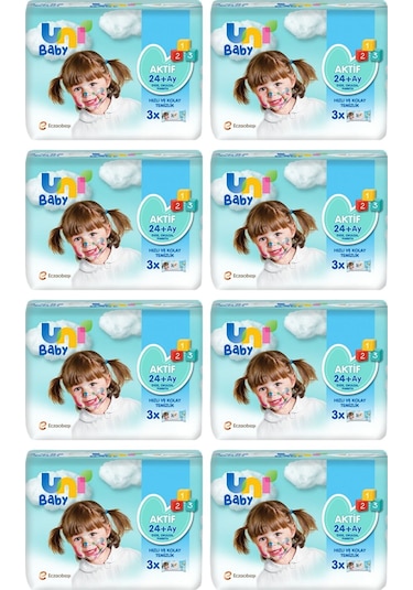 Uni Baby Aktif Islak Mendil 52'Li X 24 Adet
