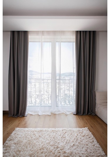 Lunet 140x270 Cm 2 Adet Blackout Fon Perde Antrasit