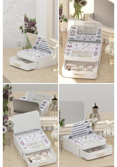 Aynalı Takı Organizeri Çok Renkli