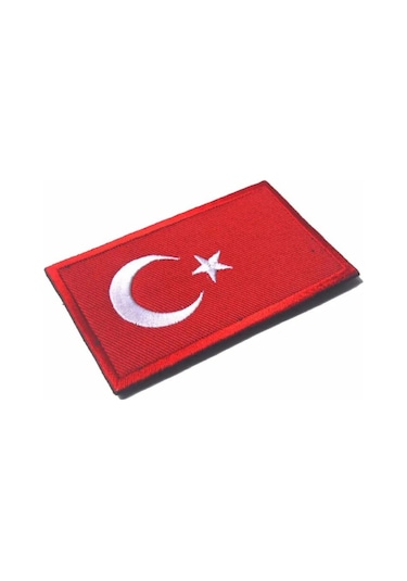 Türk Bayrağı Patch Kırmızı Nakış