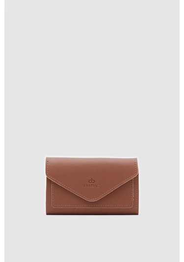 Ollbag Zarf Detaylı Nakit ve Bozuk Para Bölmeli Kadın Cüzdan -  Açık Taba