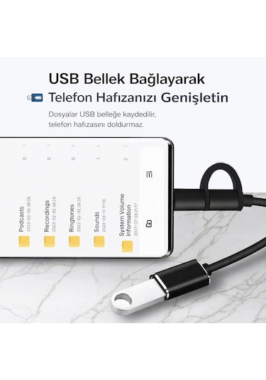 Type-c + Micro Usb 2 Si 1 Arada Otg Kablo Usb 3.0 Tak & Çalıştır 1 Adet