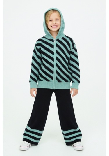 Kız Çocuk Triko 2'li Alt-üst Takım Hırka Ve Alt 10-15 Yaş 12431 Çağla Yeşili