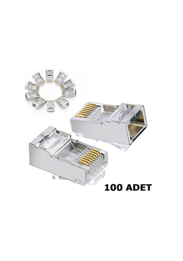 Cat6 Metal Rj45 Jack Konnektör Uç Lan Ethernet Jak 100 Adet