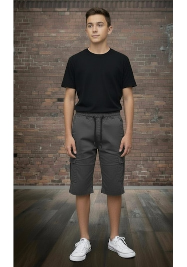 Black Steel Garson Boy Erkek Komando Kapri Füme