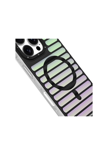 İphone Uyumlu 16 Pro Kılıf Magsafe Şarj Özellikli Youngkit Geek Serisi Kapak Siyah