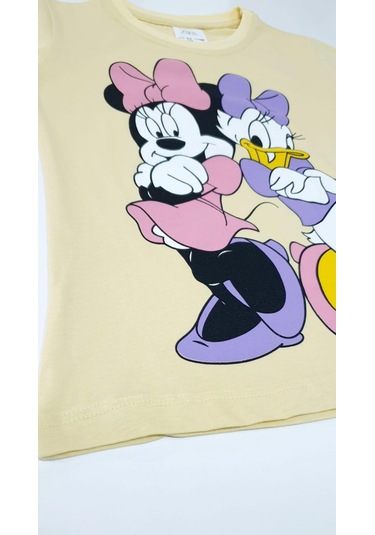 Minnie Kız Çocuk Pijama Takımı Sarı